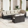 Conjunto de sofá de jardín 9 pcs Negro Poliratán