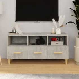 Betongrauer TV-Schrank aus Holzwerkstoff, 102 x 36 x 50 cm von vidaXL, TV-Möbel - Ref: Foro24-812604, Preis: 69,20 €, Rabatt: %