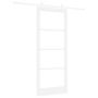 Set de Puerta Deslizante  con Hardware Blanco 86x211 cm Madera Maciza de Pino | Foro24.es | Tu tienda online para hogar, jardín y más Foro24.es