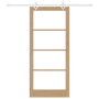 Juego de Puerta Corredera con Hardware  93x211 cm Madera Maciza de Pino | Foro24.es | Tu tienda online para hogar, jardín y más Foro24.es