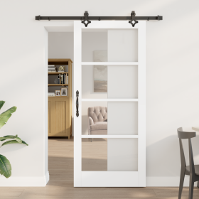 Puerta Deslizante con Conjunto de Hardware Blanca