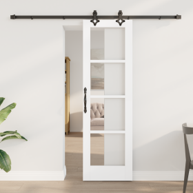 Puerta Deslizante con Juego de Hardware Blanco
