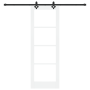 Puerta deslizante  con juego de hardware blanca 73.5x211 cm madera maciza de pino | Foro24.es | Tu tienda online para hogar, jardín y más Foro24.es