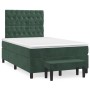 Cama box spring con colchón terciopelo verde oscuro 120x200 cm