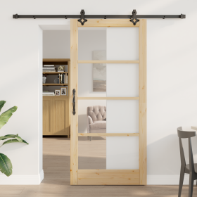 Puerta Corrediza con Conjunto de Hardware 93x202