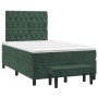 Cama box spring con colchón terciopelo verde oscuro 120x200 cm