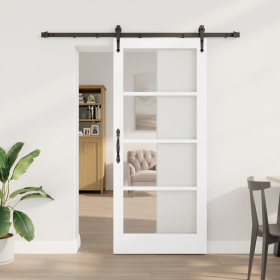 Puerta Deslizante con Juego de Hardware Blanca