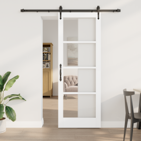 Juego de puerta deslizante con herrajes blanco