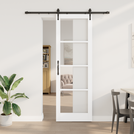 Puerta Deslizante con Juego de Hardware Blanca 78x232 cm Madera Sólida de Pino | Foro24.es | Tu tienda online para hogar, jardín y más Foro24.es