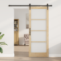 Juego de Puerta Corredera  con Juego de Accesorios 83x211 cm Madera Maciza de Pino | Foro24.es | Tu tienda online para hogar, jardín y más Foro24.es