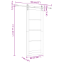 Juego de Puerta Corredera  con Juego de Accesorios 83x211 cm Madera Maciza de Pino | Foro24.es | Tu tienda online para hogar, jardín y más Foro24.es