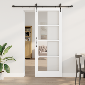 Puerta Corrediza con Juego de Herrajes Blanca