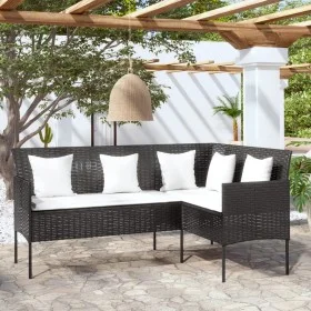 L-shaped sofa with black synthetic rattan cushions by vidaXL, Outdoor sofas - Ref: Foro24-318584, Price: 198,79 €, Discount: %
