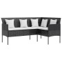 L-förmiges Sofa mit schwarzen synthetischen Rattankissen von vidaXL, Outdoor-Sofas - Ref: Foro24-318584, Preis: 204,76 €, Rab...