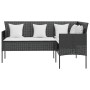 L-shaped sofa with black synthetic rattan cushions by vidaXL, Outdoor sofas - Ref: Foro24-318584, Price: 204,76 €, Discount: %