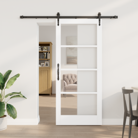 Set de Puerta Deslizante con Hardware Blanca