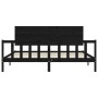 Bed frame with black solid wood headboard 200x200 cm by vidaXL, Beds and slatted bases - Ref: Foro24-3193425, Price: 220,22 €...