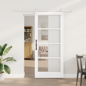 Puerta Corredera con Juego de Herrajes Blanca