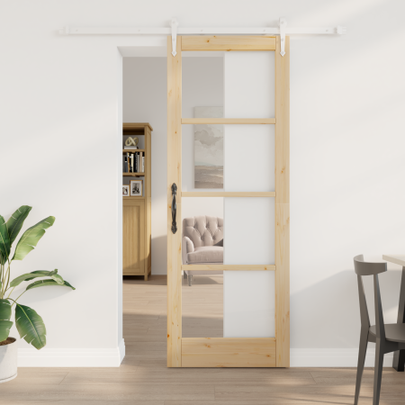 Set de puerta deslizante  con herrajes 78x211 cm de madera maciza de pino | Foro24.es | Tu tienda online para hogar, jardín y más Foro24.es