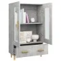 Aparador de madera contrachapada gris hormigón 70x31x115 cm de vidaXL, Aparadores - Ref: Foro24-812550, Precio: 83,11 €, Desc...