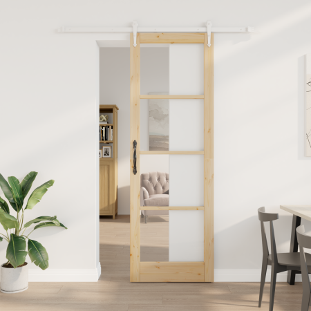 Puerta corrediza  con juego de herrajes 78x232 cm Madera maciza de pino | Foro24.es | Tu tienda online para hogar, jardín y más Foro24.es