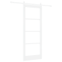 Puerta Corredera  con Conjunto de Hardware Blanca 83x211 cm Madera Sólida de Pino | Foro24.es | Tu tienda online para hogar, jardín y más Foro24.es