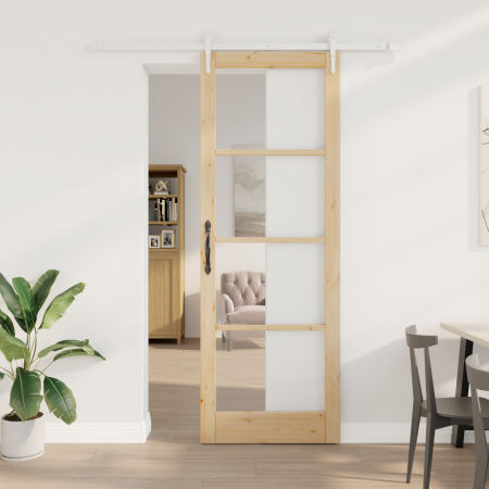Puerta Deslizante con Juego de Herrajes 83x232 cm Madera Sólida de Pino | Foro24.es | Tu tienda online para hogar, jardín y más Foro24.es