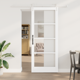 Puerta Deslizante con Juego de Herrajes Blanca