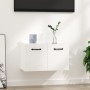 Armario de pared madera ingeniería blanco brillo 80x36,5x35 cm by vidaXL, Shelves and shelves - Ref: Foro24-812939, Price: 62...