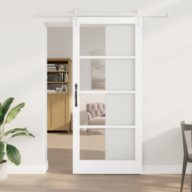 Conjunto de Puerta Deslizante con Herrajes Blanca