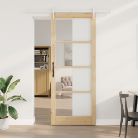 Puerta corredera con hardware 93x232 cm de madera