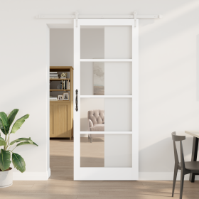 Puerta Corredera con Set de Herrajes Blanca