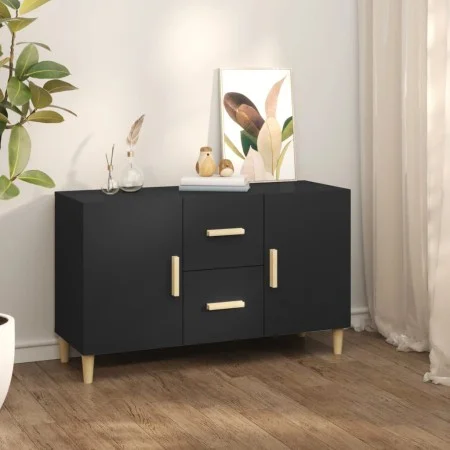 Black engineered wood sideboard 100x36x60 cm by vidaXL, Sideboards - Ref: Foro24-812511, Price: 83,85 €, Discount: %