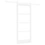 Puerta Deslizante con Juego de Hardware Blanca 86x198.5 cm Madera Maciza de Pino | Foro24.es | Tu tienda online para hogar, jardín y más Foro24.es