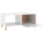 Mesa de centro madera contrachapada blanco brillo 89,5x50x40 cm de vidaXL, Mesas de centro - Ref: Foro24-812660, Precio: 65,5...