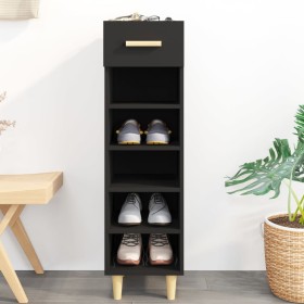 Mueble zapatero de madera contrachapada negro 30x35x105 cm by vidaXL, Shoe racks and shoe organizers - Ref: Foro24-812799, Pr...