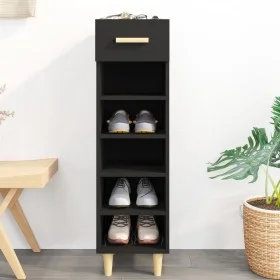 Mueble zapatero de madera contrachapada negro 30x35x105 cm by vidaXL, Shoe racks and shoe organizers - Ref: Foro24-812799, Pr...