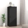 Black engineered wood wall cabinet 34.5x34x90 cm by vidaXL, Shelves and shelves - Ref: Foro24-812439, Price: 47,08 €, Discoun...