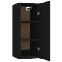 Black engineered wood wall cabinet 34.5x34x90 cm by vidaXL, Shelves and shelves - Ref: Foro24-812439, Price: 47,08 €, Discoun...