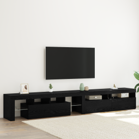 Muebles para TV 3 pcs con luces LED de roble negro y madera de , Muebles TV - Ref: Foro24-3332493, Precio: 197,11 €, Descuent...