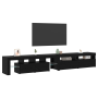 Muebles para TV 3 pcs con luces LED de roble negro y madera de , Muebles TV - Ref: Foro24-3332493, Precio: 197,11 €, Descuent...