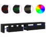 Muebles para TV 3 pcs con luces LED de roble negro y madera de , Muebles TV - Ref: Foro24-3332493, Precio: 197,11 €, Descuent...