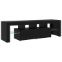 Muebles para TV 3 pcs con luces LED de roble negro y madera de , Muebles TV - Ref: Foro24-3332493, Precio: 197,11 €, Descuent...