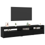 Gabinetes de TV de 2 pcs con luces LED de roble negro y madera elaborada de , Muebles TV - Ref: Foro24-3332494, Precio: 124,7...