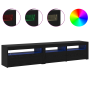 Gabinetes de TV de 2 pcs con luces LED de roble negro y madera elaborada de , Muebles TV - Ref: Foro24-3332494, Precio: 124,7...
