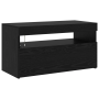 Gabinetes de TV de 2 pcs con luces LED de roble negro y madera elaborada de , Muebles TV - Ref: Foro24-3332494, Precio: 124,7...