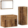Conjunto de Muebles de Baño de 3 Piezas Madera Vieja