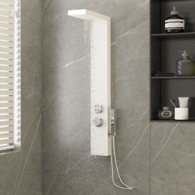 Duschpaneelsystem aus weißem Aluminium von vidaXL, Strahldüsen für Badewannen und Duschen - Ref: Foro24-151415, Preis: 135,44...