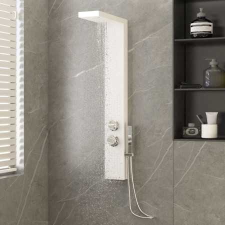 Duschpaneelsystem aus weißem Aluminium von vidaXL, Strahldüsen für Badewannen und Duschen - Ref: Foro24-151415, Preis: 135,44...