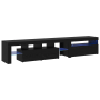 Muebles de TV 2 pcs con luces LED de roble negro y madera elaborada de , Muebles TV - Ref: Foro24-3332503, Precio: 155,45 €, ...